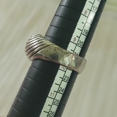 Vintage Two Tone Cable Band Ring 18K GE Pink CZ Size 9.75