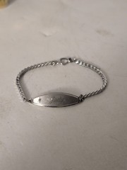 Vintage Speidel Silver Tone ID Name Bracelet Judy