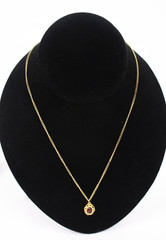 1984 Ronte Beverly Hills 1/2ct Garnet 14k Gold Electroplate Necklace Pendant COA