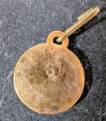 Antique Victorian Riker Bros Gold Filled Watch Fob Pendant Monogram LB JB c1880s