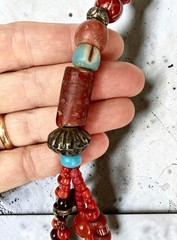 Late 1970s Vintage Boho Tribal Look Handmade Layered Multi Strand Bead Necklace