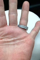 Vintage Eternity Band Ring Size 8 CZ Cubic Zirconia Multi Stone Silver Tone