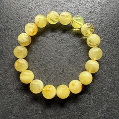 Unique honey Whole Stone natural Amber Bracelet 17 Beads 11.5mm 16.08g
