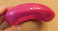 LARGE Vintage Lucite Acrylic Plastic Pink Bangle Bracelet Asymmetrical HEAVY