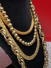 VINTAGE! Unbranded Gold-Tone Chains Lot of FOUR Excellent Condition!
