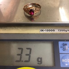 Vintage Antique Victorian Garnet Ring 10K Yellow Gold Hallmarked Size 11.25