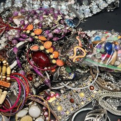 5 LB Junk Drawer Jewelry Lot Stuff Wear Repair Harvest vtg-now etc AS IS scrap Q