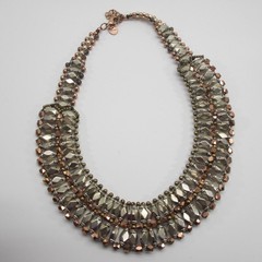 Vintage Cleopatra Necklace Egyptian Revival Mixed Metals Nakamol Collar 18 Inch