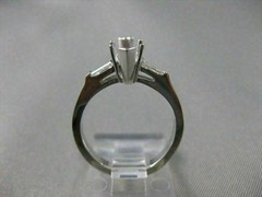ESTATE BAGUETTE DIAMOND 14K W GOLD RING MARQUISE SEMI MOUNT SETTING EF VVS 21090