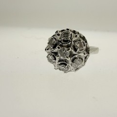VINTAGE Estate 14k White Gold NATURAL Diamond 0.40CTTW Ring–Size 6