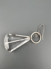 Vintage 925 Quartz Earring Single Sterling Silver Dangle Signed Deb Guyot