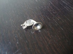 VINTAGE 3D FRENCH HORN STERLING SILVER STAMP 925 CHARM/PENDANT