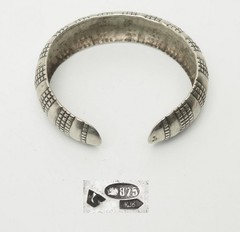 Antique ethnic signed ornate 875 silver cuff bracelet Latvia