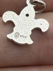 Vintage Sterling Blue Enamel & Blue Stone Fleur De Lis Charm