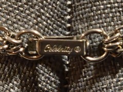 VTG Celebrity Silvertone Pendant Necklace W/Black Bead & Filagree 3 strand chain