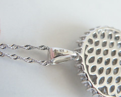 Vintage Style Sterling Silver 925 Baguette Starburst CZ Large Pendant Necklace