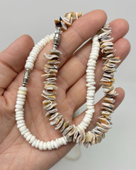 Vintage Y2K 90s Puka Shell Heishi Necklace Lot (10) Surfer Hawaiian Summer Beach