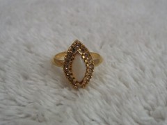 18 KT Gold Plated Crystal Opal Ring ~ Size 5.5 (K5)