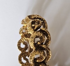 Vintage GRAZIANO signed gold tone Leopard Head Designer Runway Earrings Chunky