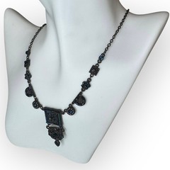Fairy Grunge Whimsygoth Romantic Vintage Iridescent Stone Art Deco 15″ Necklace