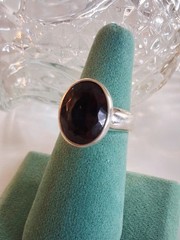 Vintage Designer Oval Cut Smoky Quartz Band Statement Ring Sz 8 Sterling Silver