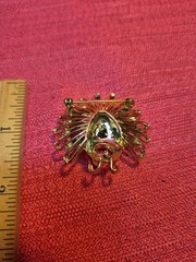 Vintage Gold Tone Peacock Brooch Rhinestone Costume Jewelry Missing Stones