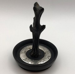 Ring Tree Edwardian English Ebony & Sterling; Ca 1916 Hallmark- No Monogram