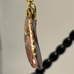 Crazy Lace Agate Boomerang Earrings Gold French Wire lightweight Gemstone Boho