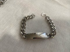 Vintage ID Chain Bracelet Mens Nickel Silver Not Monogrammed