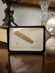 Lot of 6 Vintage Stratton Tie Retainer Mid Century old new, UNUSED