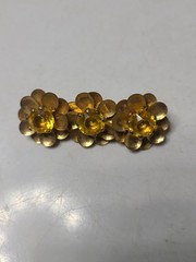Vintage/ Antique Gold Tone 3 Flower Brooch