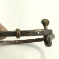 Vintage Mexico LMA 925 Sterling Silver Brass Clasp Closure Bangle Bracelet sz 7