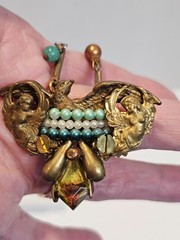 Vintage John Wind Maximal Art brooch Assemblage 1988 large dangle