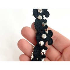 Faux Black Leather Boho Gemstone Silver T Adjustable Vintage Bracelet – 7″ – 9″