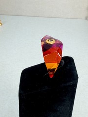 Lions International Abstract Raindown Ring Size 4.25 Vintage Lucite Modernist