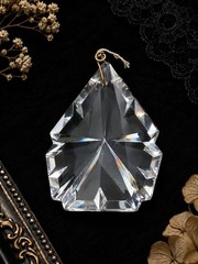 Vintage Large Faceted Crystal Prism Pendant Sun Catcher Chandelier Drop Glass
