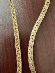 Vintage Bold Chunky 14KGP 23″ Chain Necklace. Foldable Links. From Flat to 4mm.