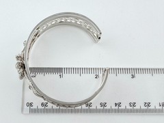 Vintage Krementz Silver Tone Metal Floral Design Openwork Cuff Bracelet 6.75 In