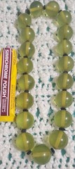 Vintage Bakelite Beaded Necklace Rare Translucent Lime Green