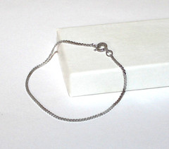 Vtg Sterling Silver 925 Serpentine Chain Link Bracelet 6.5″ (2g) 2mm Wide-Signed