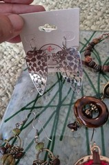 Mixed Earring Lot Of 8 Pairs Metal, Wood, Beads Stone 1 Clip on Some New