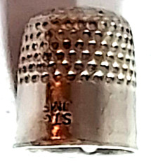Vintage Sterling Silver SMALL THIMBLE #4 Charm for Charm Bracelet, 0.68g