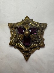 Vintage Signed Joseff Russian Gold Multi-Level Metal Brooch/Pin