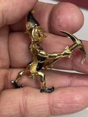 Vintage Marvella Elf Brooch Pin Gold Tone Enamel Painted