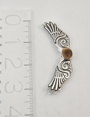VTG Sterling Silver Zealandia Winged Gemstone Fossil Slide Pendant 925 – 11.7g