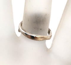 Vintage Artisan Brutalist Abstract Silvertone Ring Size 8 Mid Century Modernist