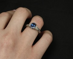 Fine 1.97ct GIA Certified Blue Sapphire & 0.50ct Diamond Platinum Ring Size 6.5