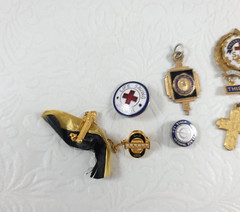 Lot of 11 School Religious Travel Charms Pins Lapel Pins / Assorted Detash Pins