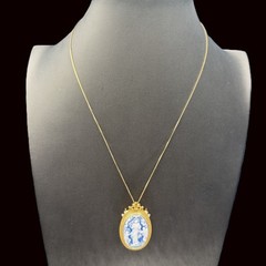 Virgin Mary Untier of Knots Cameo Pendant Brooch GPl Solid 925 Sterling Silver