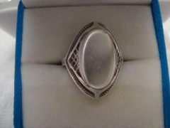 Vintage 925 Sterling Silver Signet Ring Star Hallmark Oval Top Filigree Size 7.5